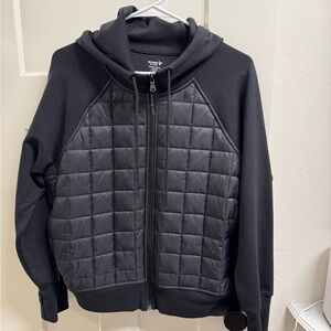 Old Navy Dynamic Fleece Hybrid Quilted Zip-Up Hoodie, Large Petite